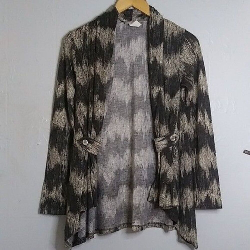 Pretty young thing Long open Womens cardigan top gray size Small